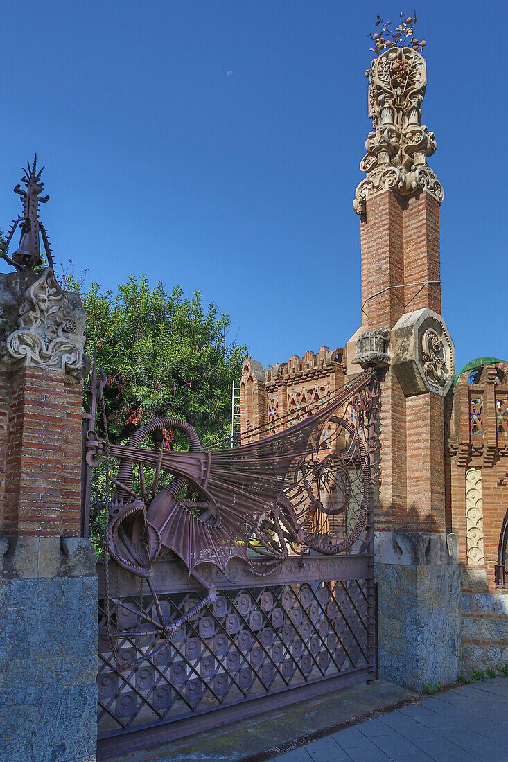 Spain , Catalunya,Barcelona City,Pedralbes District, Finca Guell built by Gaudi,detail