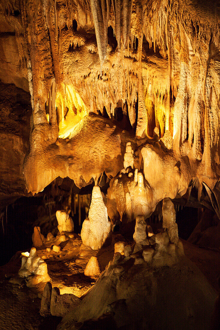 France, Lot, Cave of Lacave, Rock and stalactites