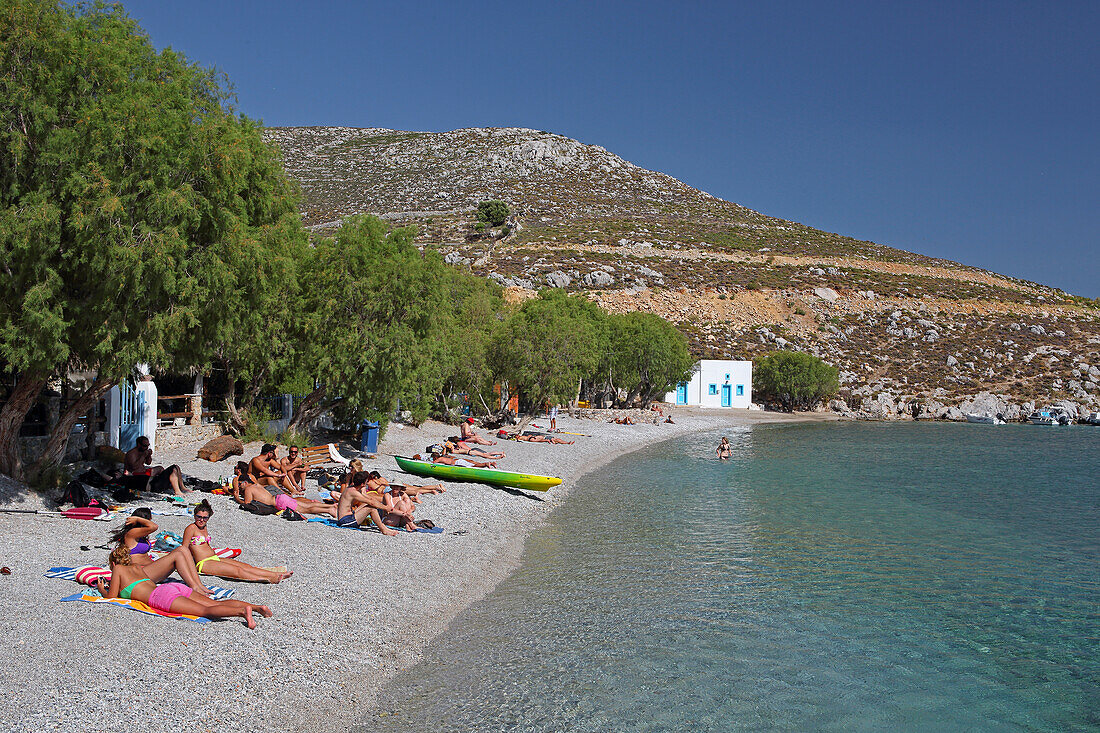 Vlychadia Beach, Kalymnos, Dodekanese, Griechenland