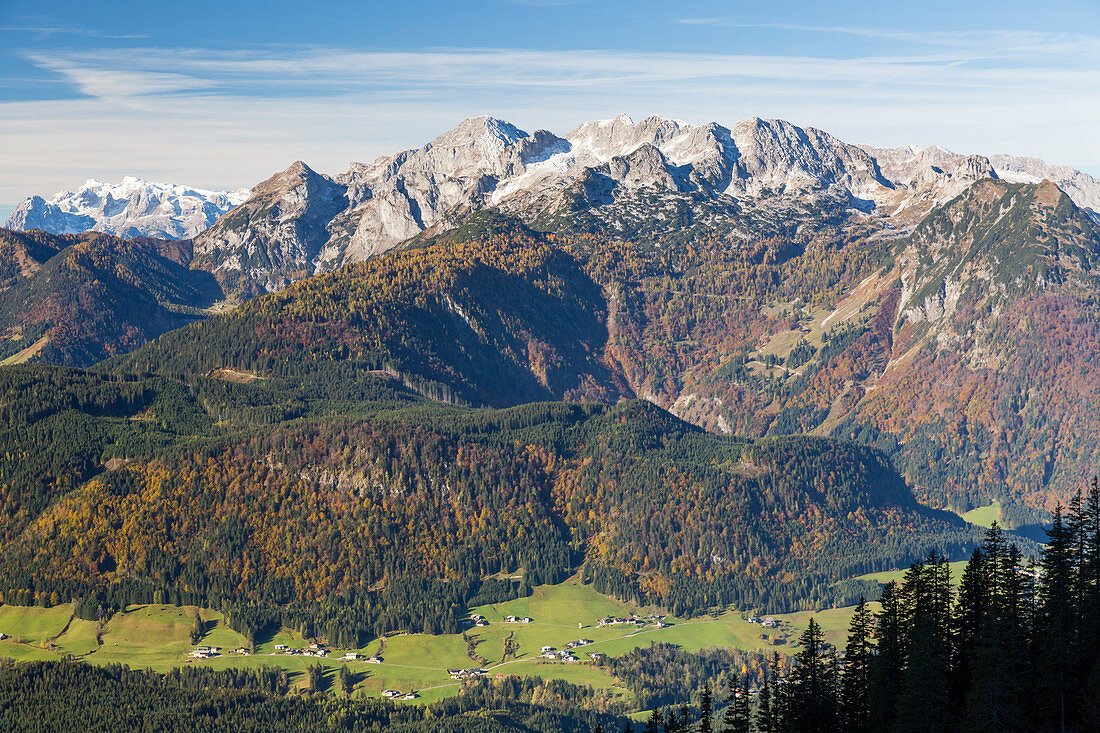 Pongau, Tennengebirge, Hochkönig, Hohe Tauern, Blick vom Großen Donnerkogel Gosaukamm Oberösterreich, Österreich, Europa