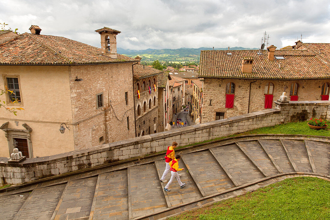 Europe, Italy, Umbria, Perugia district, Gubbio, The crowd and the Race of the Candles