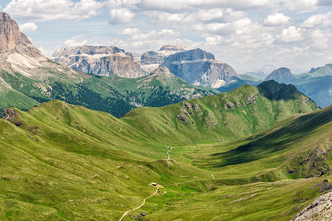 The Dona Val and The Sasso Piatto mountain, Dolomites, Italy