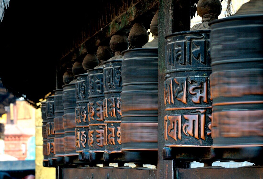 Prayer wheels, Buddhism, Kathmandu, Nepal