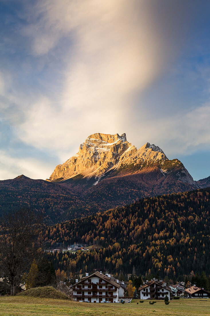 View of mount Pelmo from S, Vito di Cadore, Belluno district, Veneto, Italy, Europe