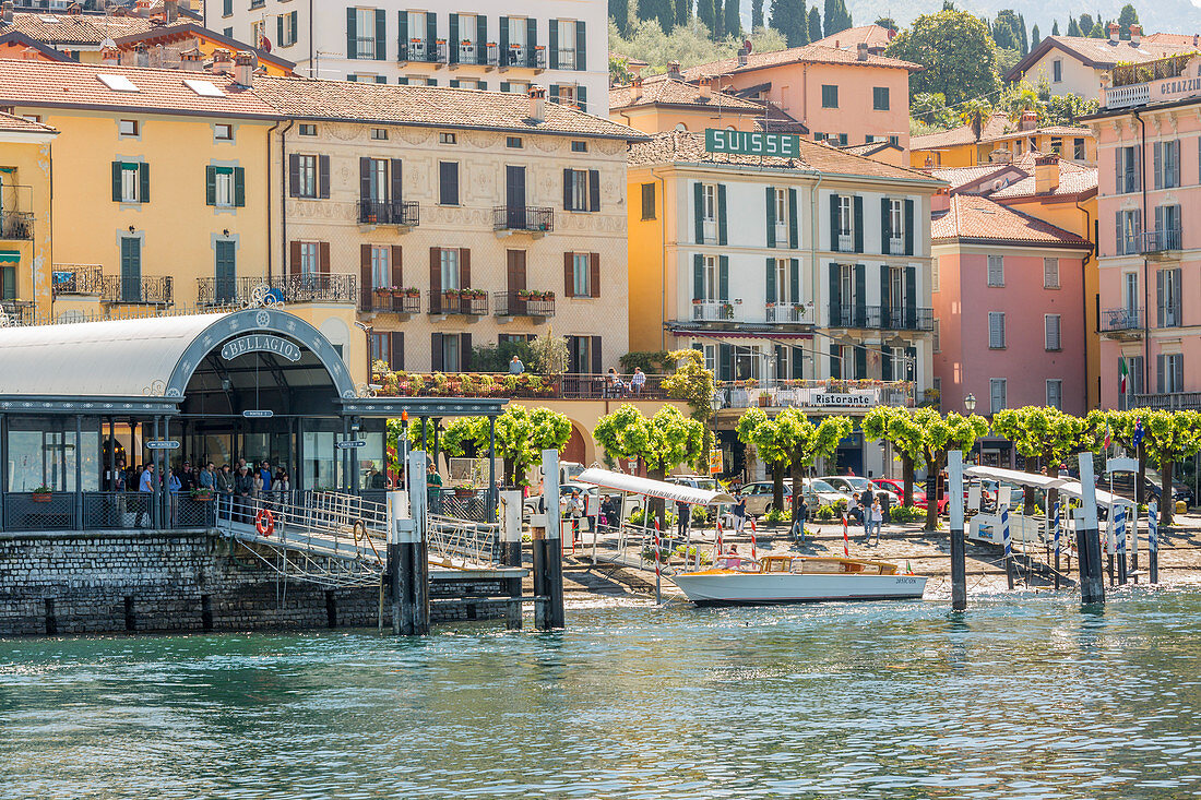Landing stage in Bellagio, Lake Como, Lombardy, Italy