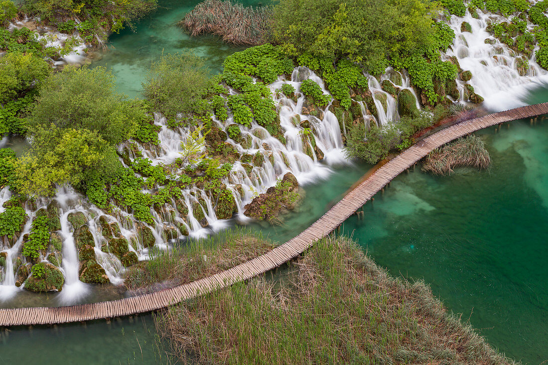 Plitvice National park, Croatia, A catwalk seen from above