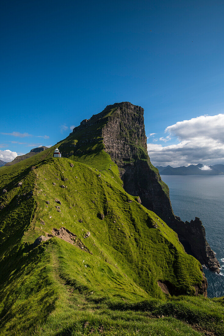Kallur lighthouse, Kalsoy island, Denmark, Faroe Islands