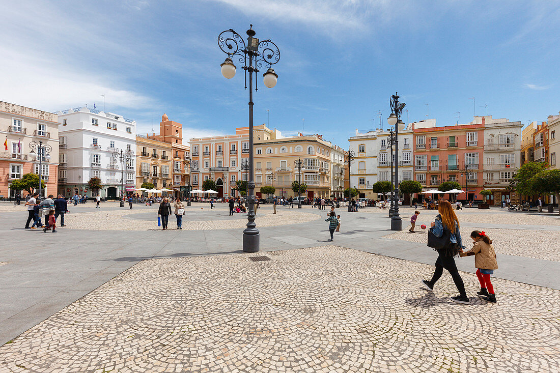 Plaza de San Antonio square, Cadiz, Costa de la Luz, Atlantic Ocean, Cadiz, Andalucia, Spain, Europe