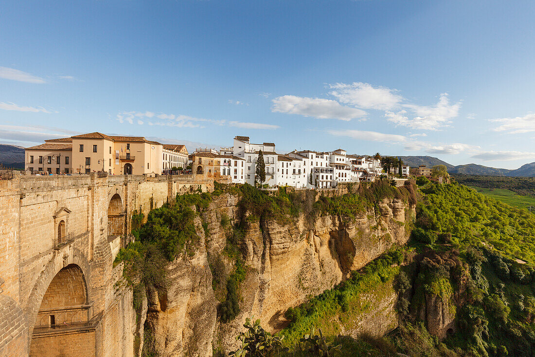 Puente Nuevo, Brücke, Schlucht des Río Guadalevin, La Ciudad, Altstadt, Ronda, Provinz Malaga, Andalusien, Spanien, Europa