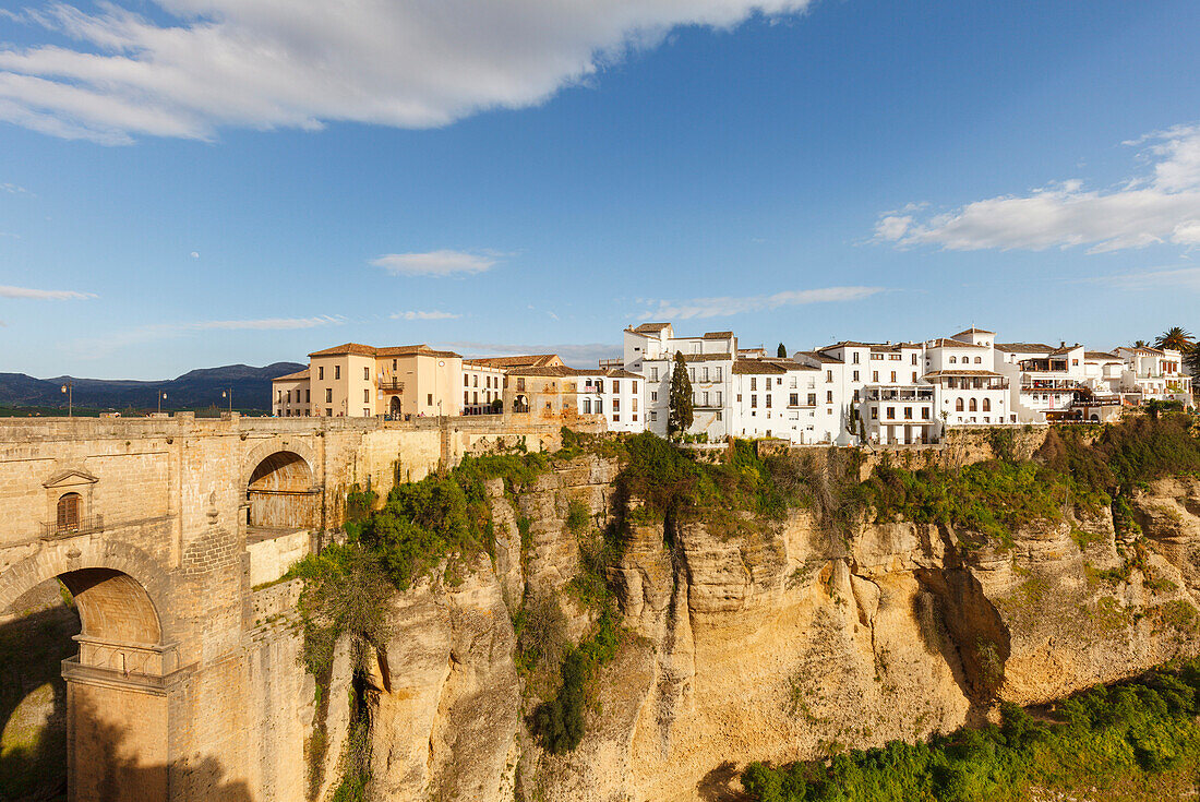 Puente Nuevo, Brücke, Schlucht des Río Guadalevin, La Ciudad, Altstadt, Ronda, Provinz Malaga, Andalusien, Spanien, Europa