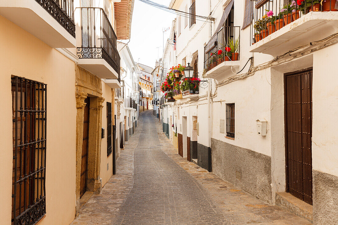 Calle Llana, Gasse, Alhama de Granada, Provinz Granada, Andalusien, Spanien, Europa