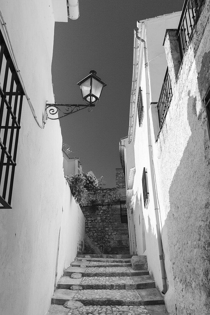 alley with steps, Alhama de Granada, Granada province, Andalucia, Spain, Europe