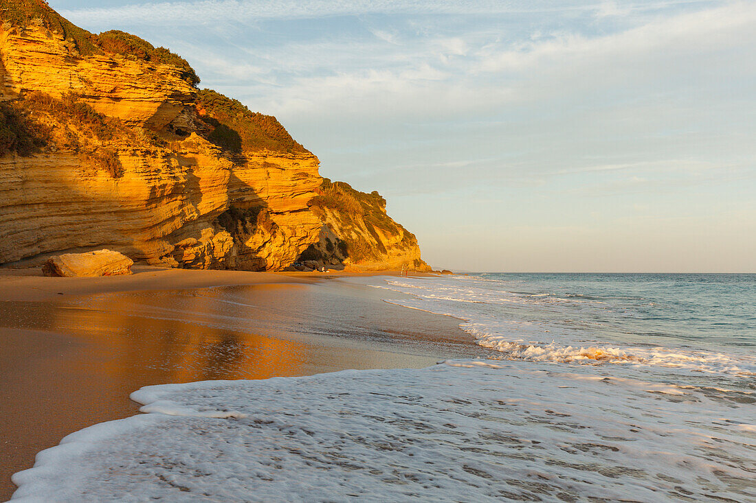 beach at Los Canos de Meca, Parque Natural de la Brena nature park, near Vejer de la Frontera, Costa de la Luz, Atlantic Ocean, Cadiz province, Andalucia, Spain, Europe
