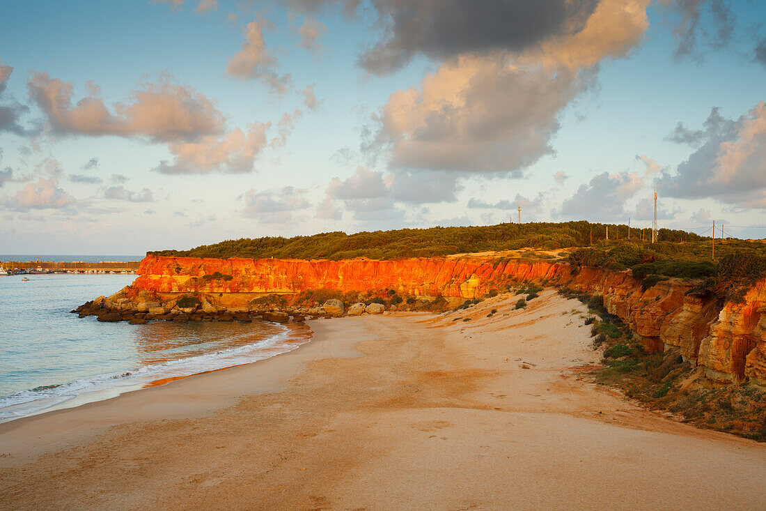 Cala del Aceite, Bucht und Strand bei Conil, Costa de la Luz, Provinz Cadiz, Andalusien, Spanien, Europa