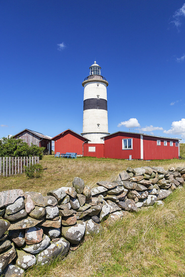 Leuchtturm Morups Tånge bei Glommen, Halland, Südschweden, Schweden, Skandinavien, Nordeuropa, Europa