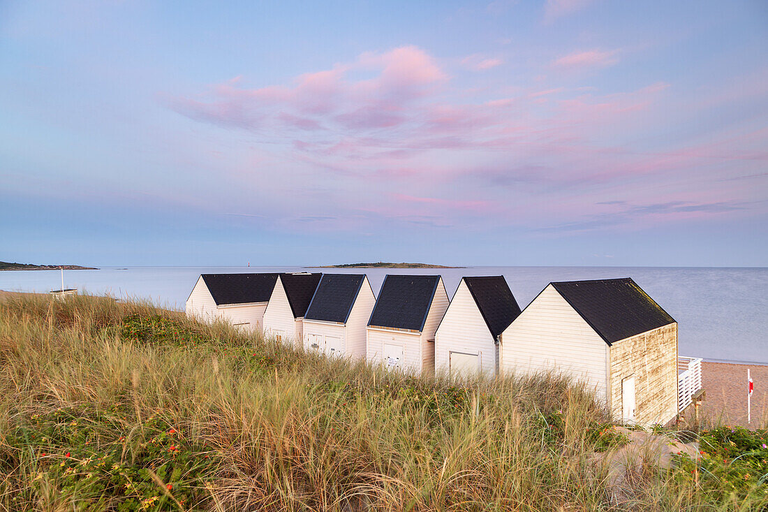 Hütten am Strand von Tylösand, Halmstad, Halland, Südschweden, Schweden, Skandinavien, Nordeuropa, Europa