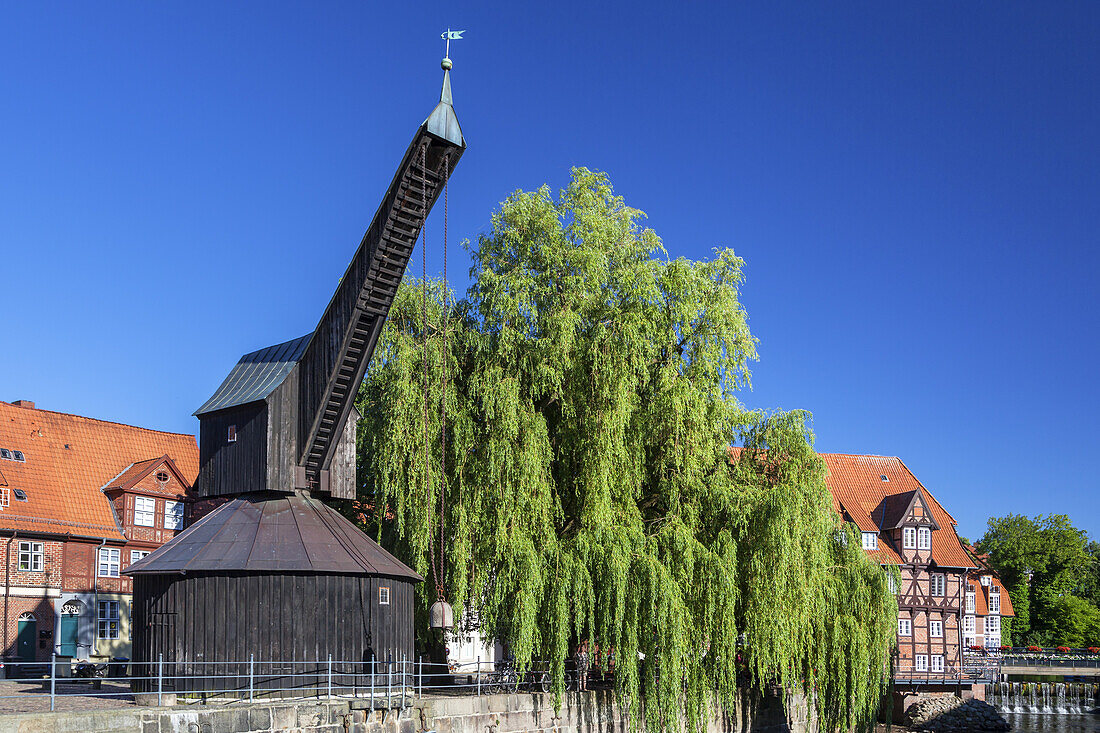 Old harbour in the Hanseatic town Lüneburg, Lower Saxony, Northern Germany, Germany, Europe