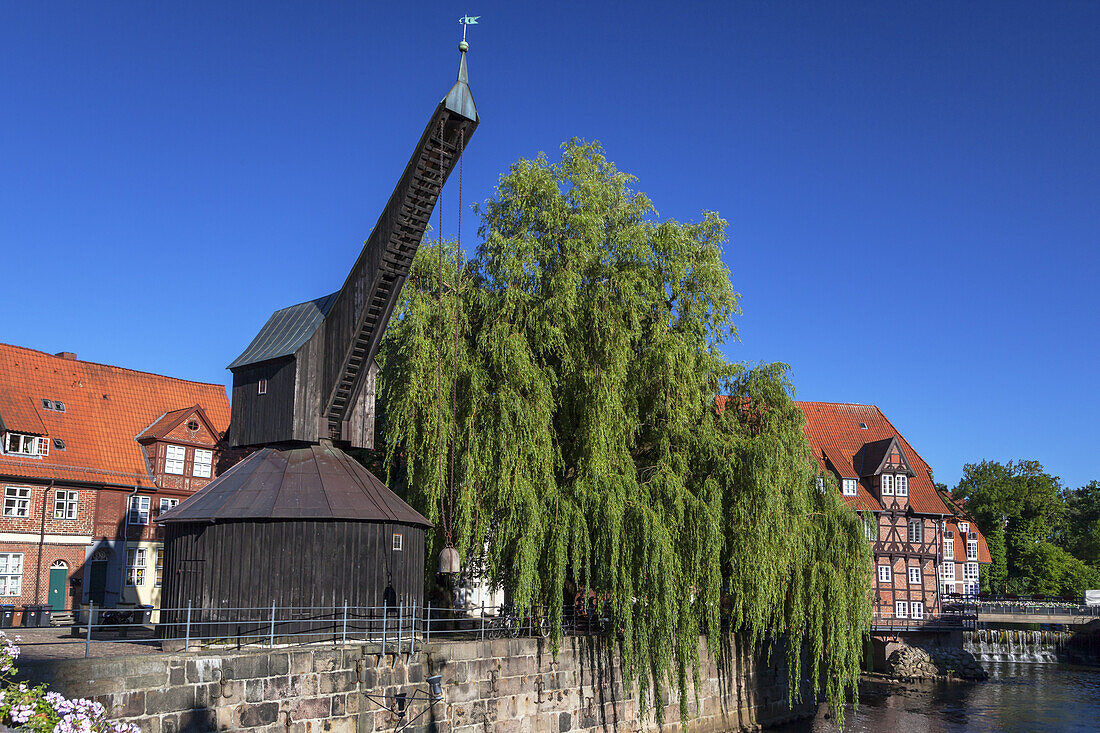 Old harbour in the Hanseatic town Lüneburg, Lower Saxony, Northern Germany, Germany, Europe