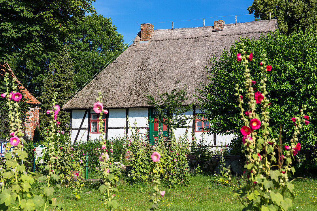 ' thatched house, school museum, Middelhagen, Rügen Island, Mecklenburg-Western Pomerania; Baltic Sea, Germany, Europe'