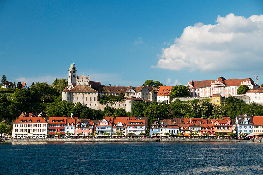 Meersburg am Bodensee mit Schloss, Baden-Württemberg, Deutschland