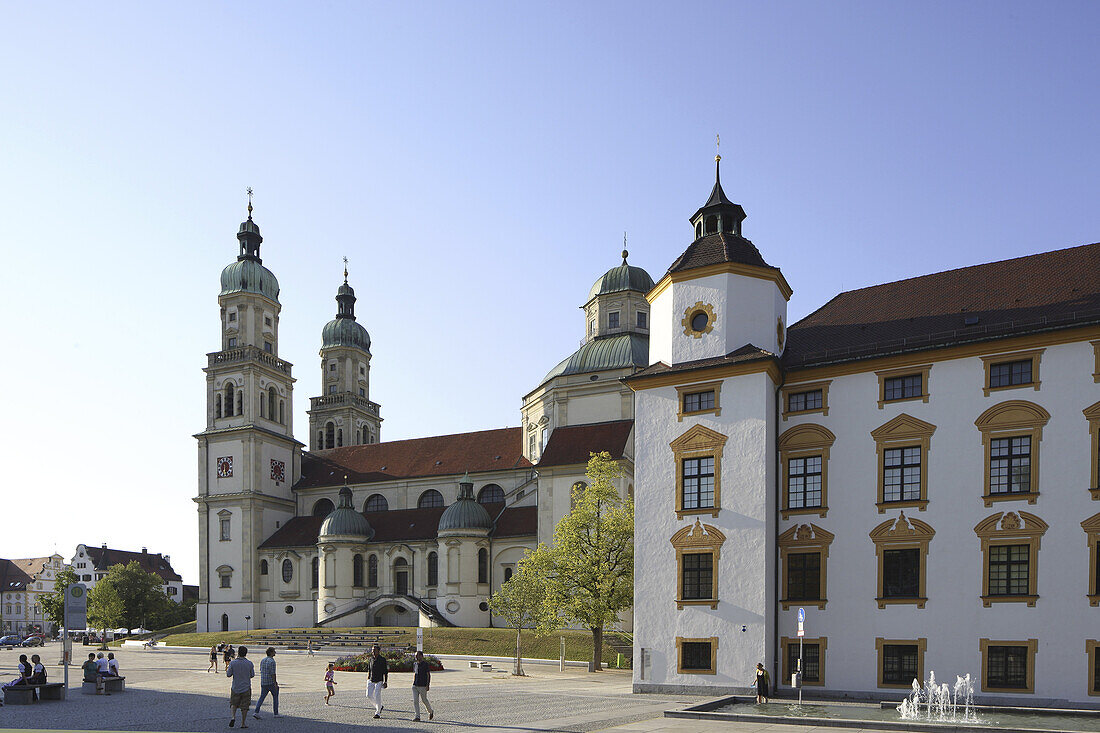 Basilika St. Lorenz and residence of the prince-abbot, Kempten, Allgaeu, Swabia, Bavaria, Germany
