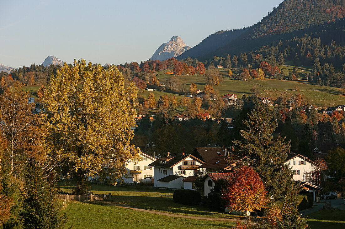 Herbsttag in Pfronten, Ostallgäu, Allgäu, Schwaben, Bayern, Deutschland