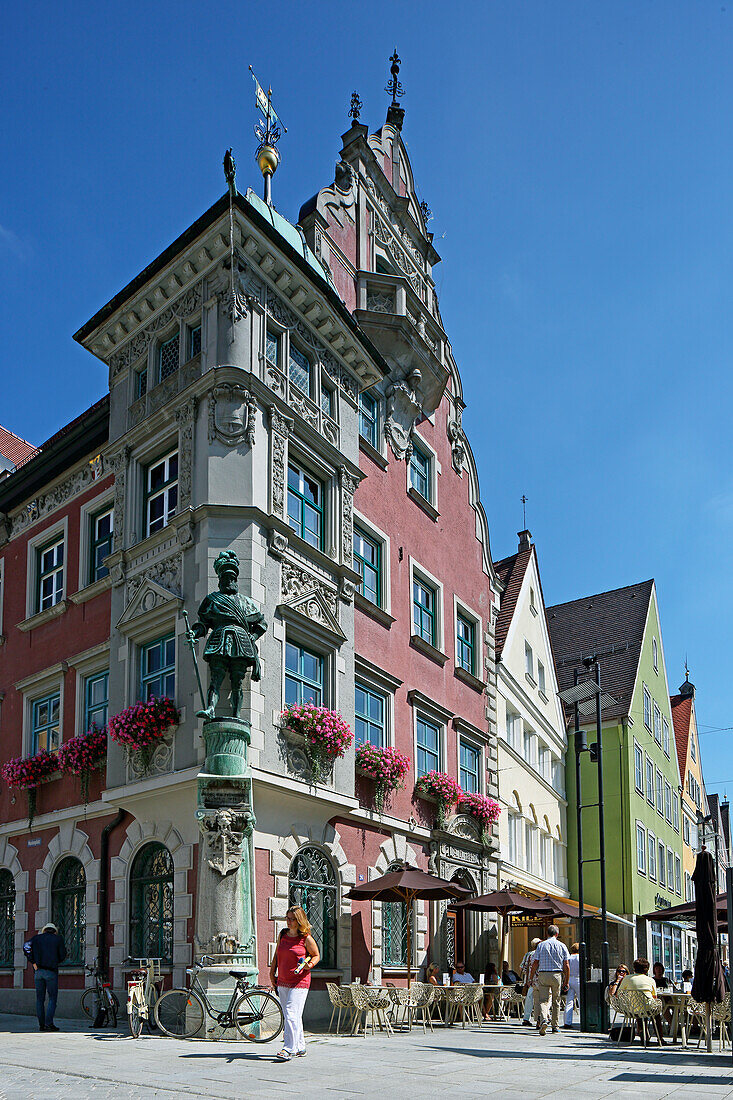 Rathaus, Mindelheim, Unterallgäu, Allgäu, Schwaben, Bayern, Deutschland
