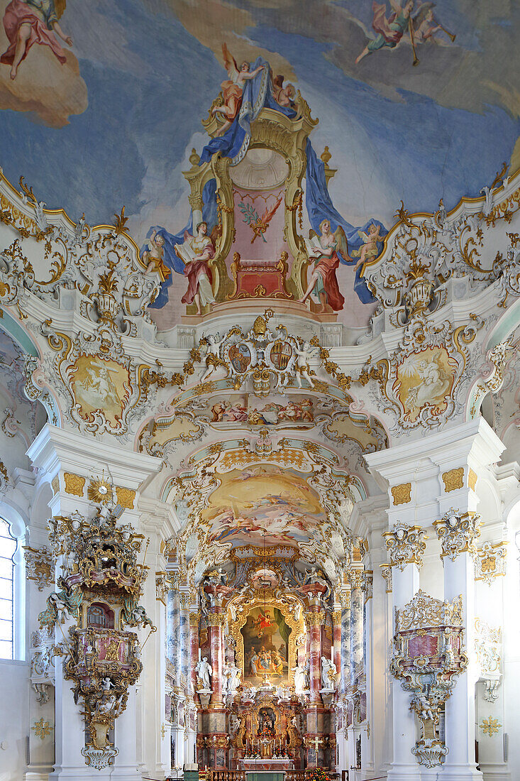 Wies, Wieskirche, Steingaden, Pfaffenwinkel, Upper Bavaria, Bavaria, Germany