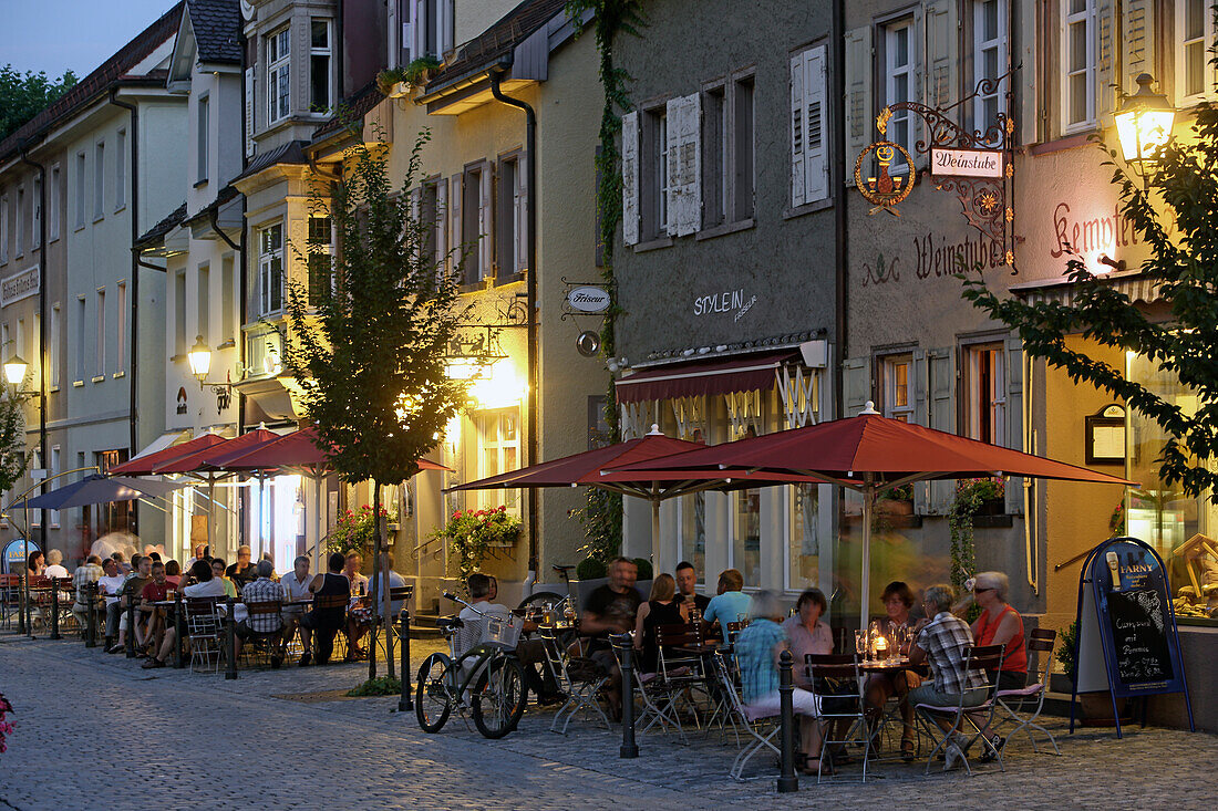 Restaurants in der Bindstrasse, Wangen, Westallgäu, Allgäu, Baden-Wuerttemberg, Deutschland
