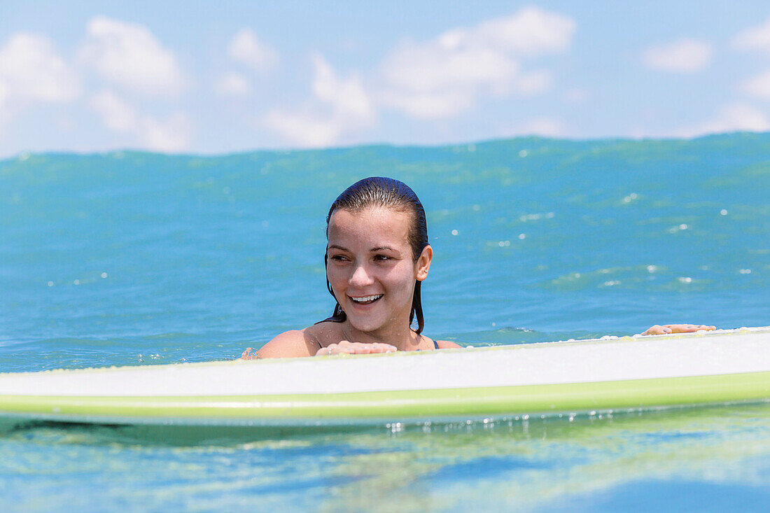 Portrait Of Surfer Girl In The Water