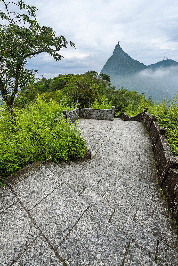 The Statue Of Christ The Redeemer From Mirante Dona Marta In Rio De Janeiro, Brazil