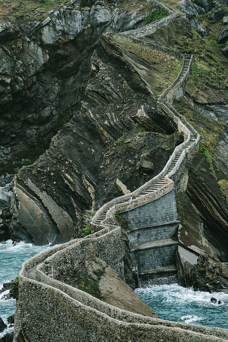 Walkway To Island Of San Juan De Gaztelugatxe In Basque Country