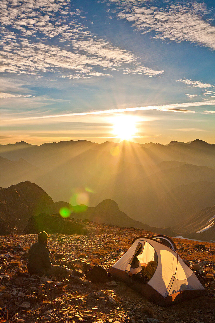 Camping On The Summit Of Crystal Peak, British Columbia, Canada