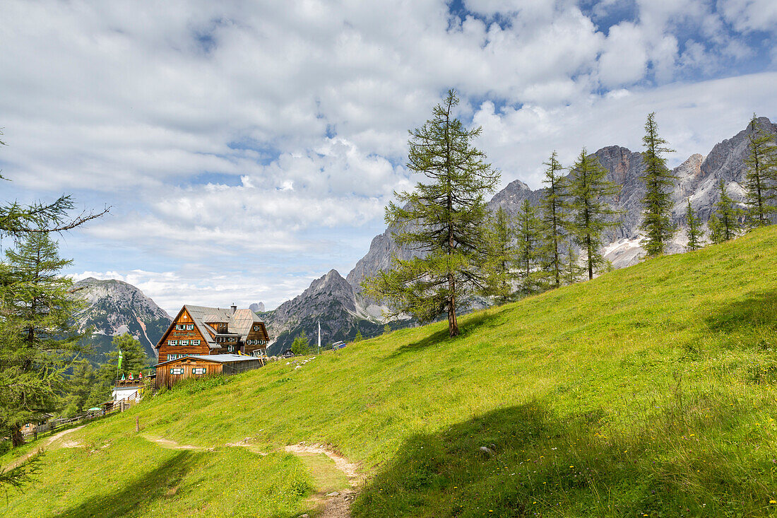 Alpine hut Austria-Huette, Dachstein area, Styria, Austria, Europe