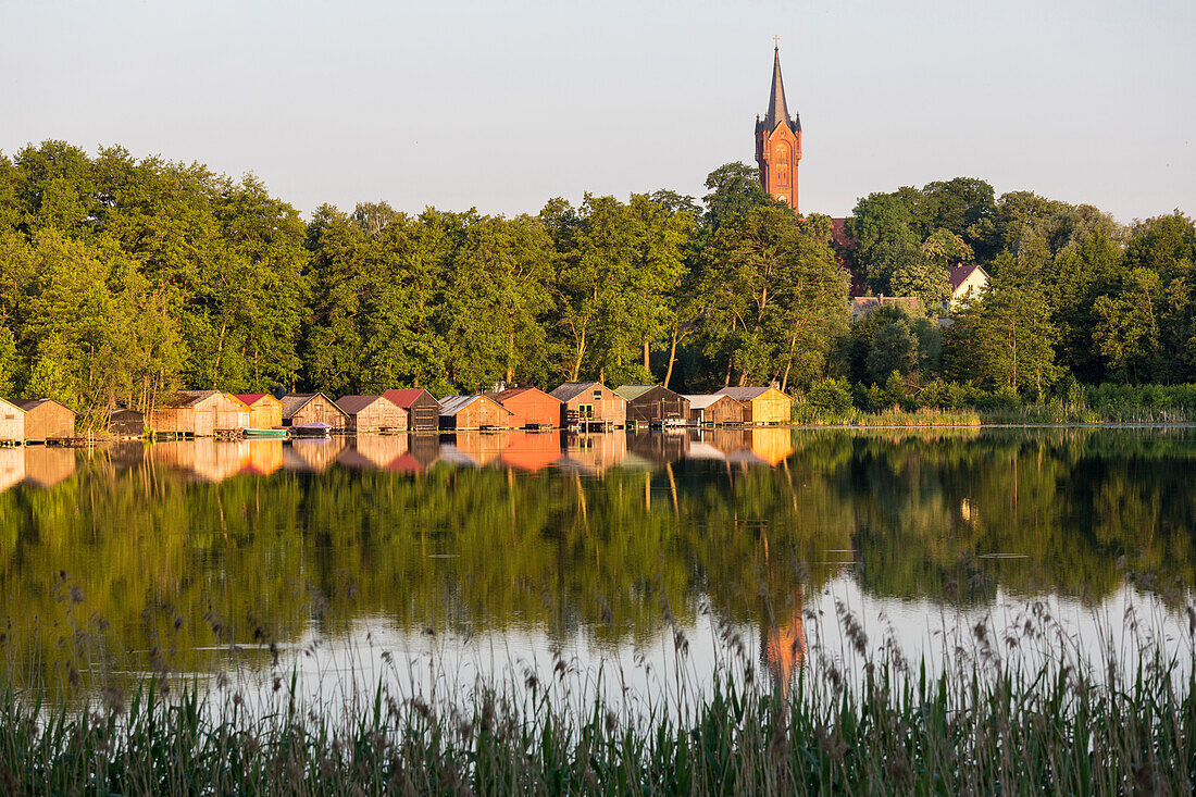 Church of Feldberg, lakes of Feldberg, Breiter Luzin, Feldberg, Mecklenburg lakes, Mecklenburg lake district, Mecklenburg-West Pomerania, Germany, Europe