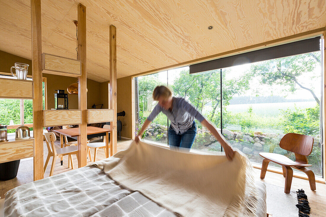 Rehof Rutenberg, from dutch designers renovated old rectory, holiday apartments and garden houses, between Mecklenburg-West Pomerania and Brandenburg, Mecklenburg lakes, Mecklenburg lake district, MR, Rutenberg, Brandenburg, Germany, Europe