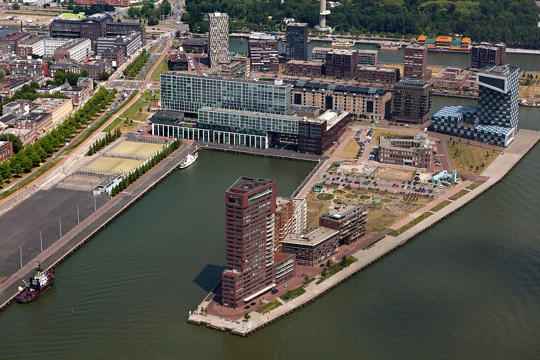 Aerial view of Schiehaven area, Rotterdam, Netherlands