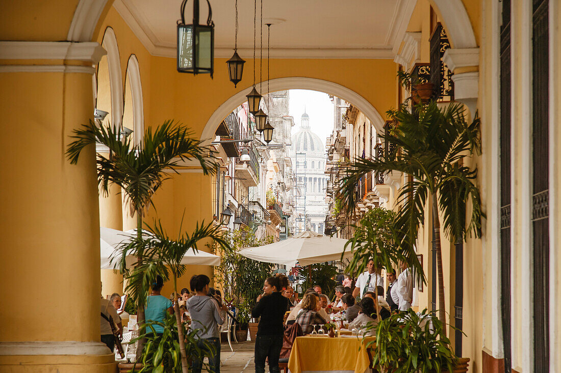 Havana, Cuba - Lunch with a live band at Santo ?üngel restaurant just blocks from the capitol in Plaza Vieja, Old Havana