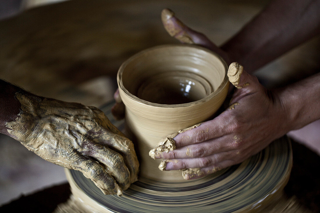 Traditional Pottery Session At Swaswara, Karnataka, India