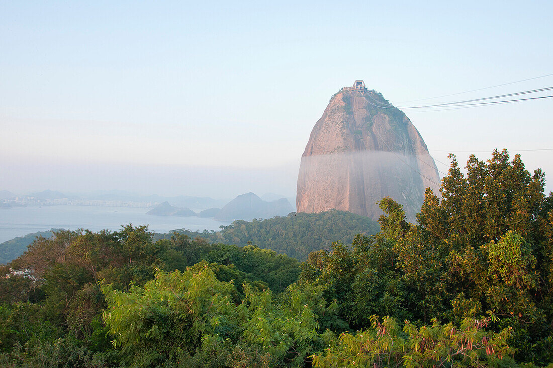 Scenic view of Sugarloaf mountain in Brazil