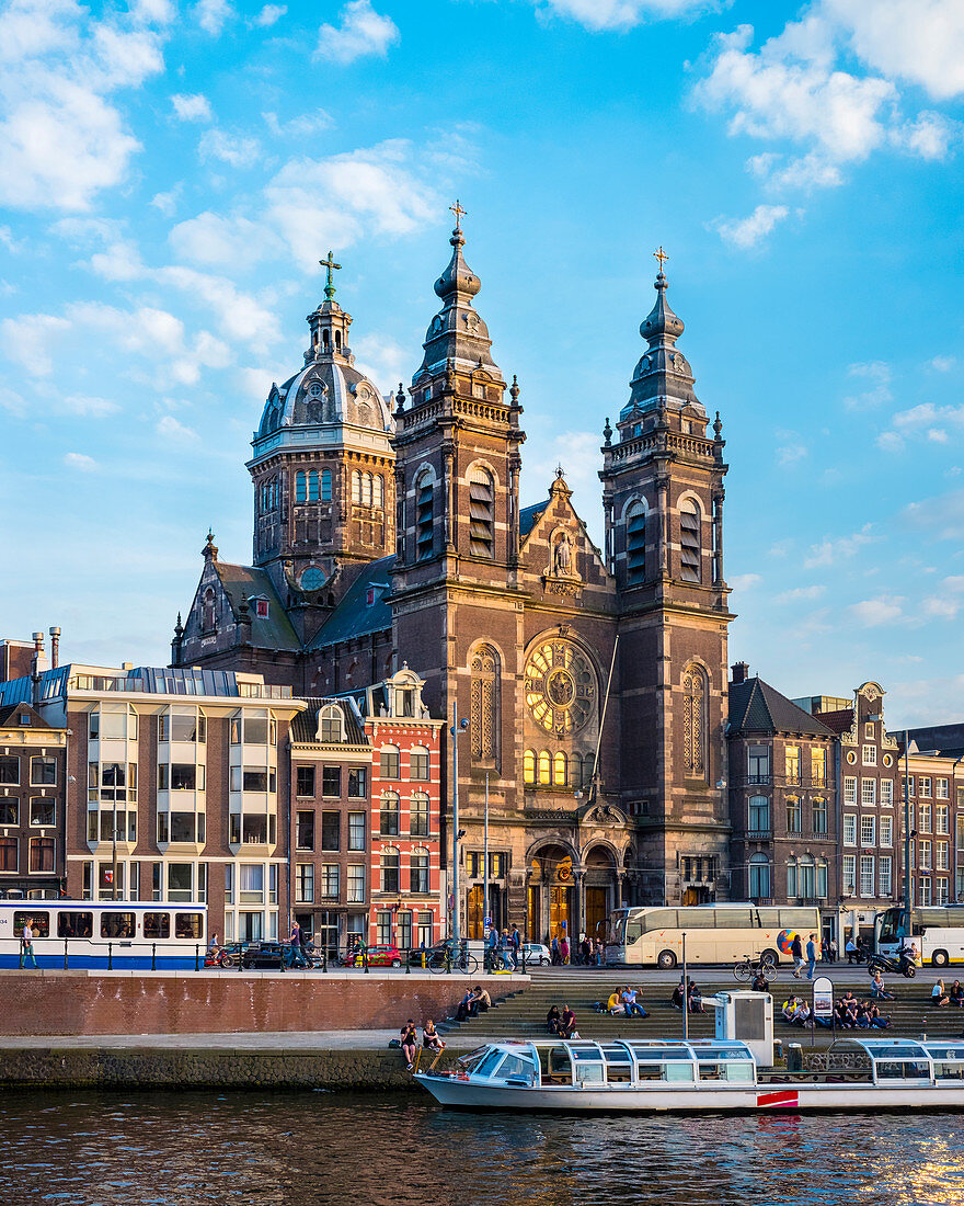 View Of The Basilica Of Saint Nicholas In Amsterdam, Netherlands
