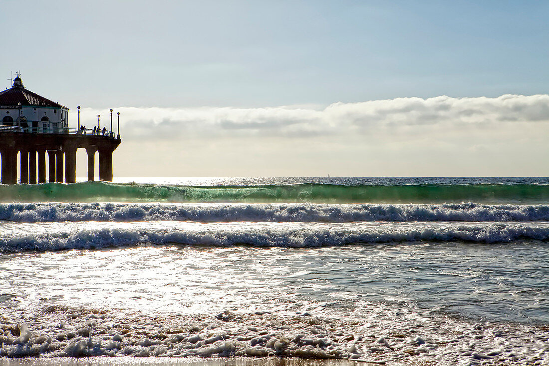 Scenic View Of Pier At Manhattan Beach