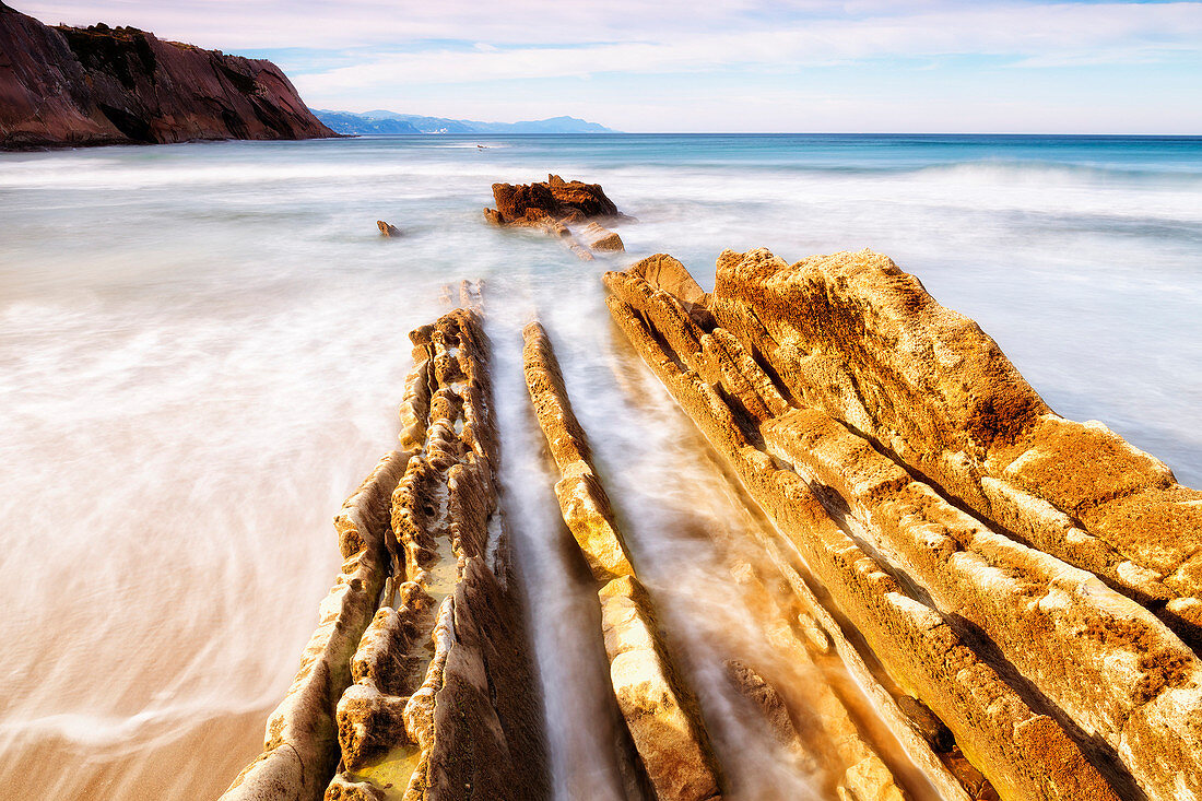 The Beach Of Zumaia Village In Euskadi, Basque Country, Spain, Europe