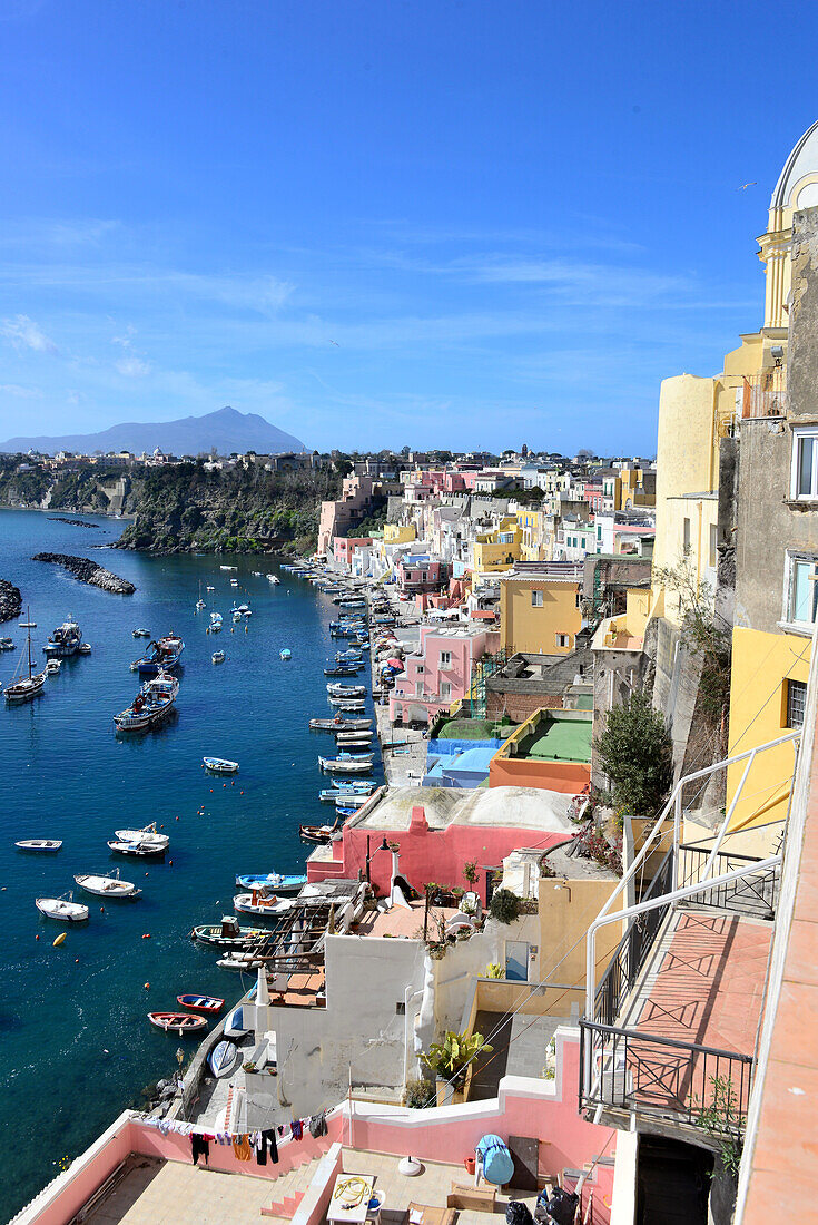 Corricella on the island of Procida, Gulf of Naples, Campania, Italy