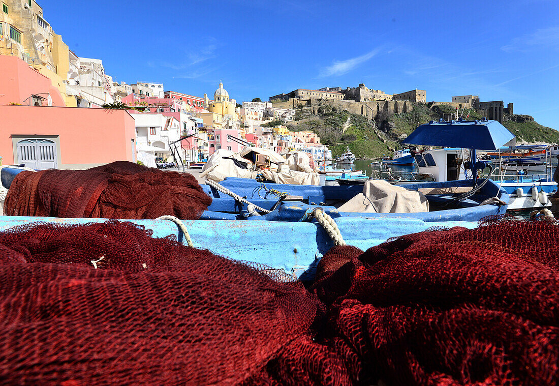 Corricella on the island of ProcidaGolf of Napels, Campania, Italy