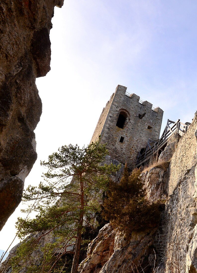 Burgruine Weißenstein bei Regen, Bayerischer Wald, Ost-Bayern, Deutschland