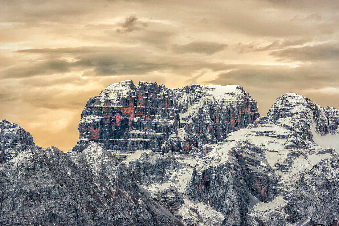 Italy, Trentino Alto Adige, Adamello Brenta Park, Cima Tosa view from Nambrone valley