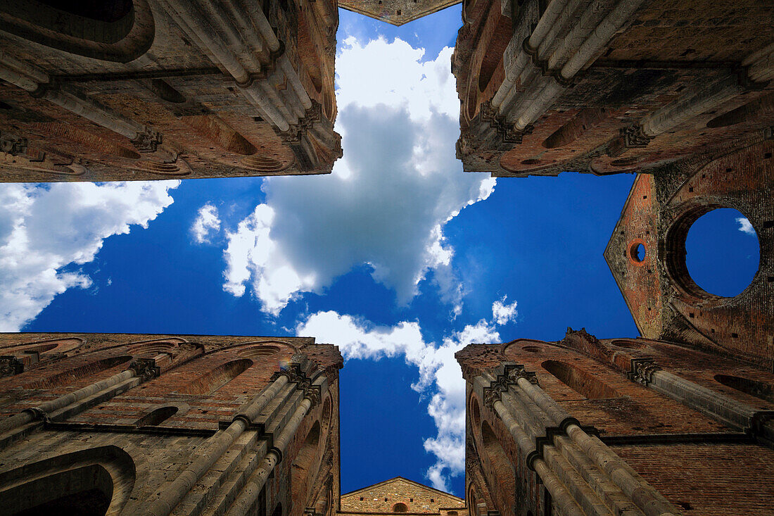 Abtei von San Galgano, Chiusdino Dorf, Siena Bezirk, Toskana, Italien