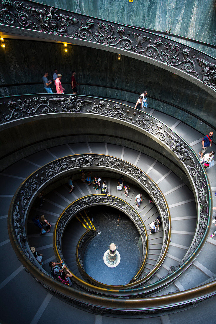 Vatican Museum, Rome, Lazio, Italy,  Iconic spiral staircase