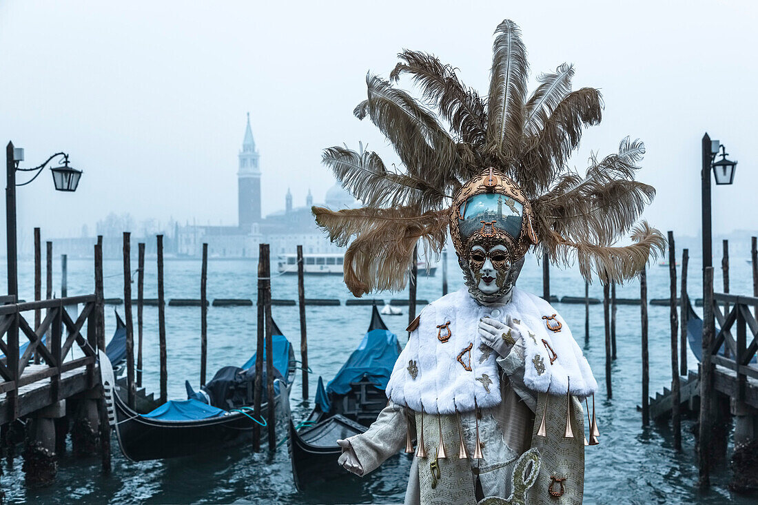 Venice Carnival masks in Riva degli Schiavoni,  Venice, Veneto, Italy, Europe